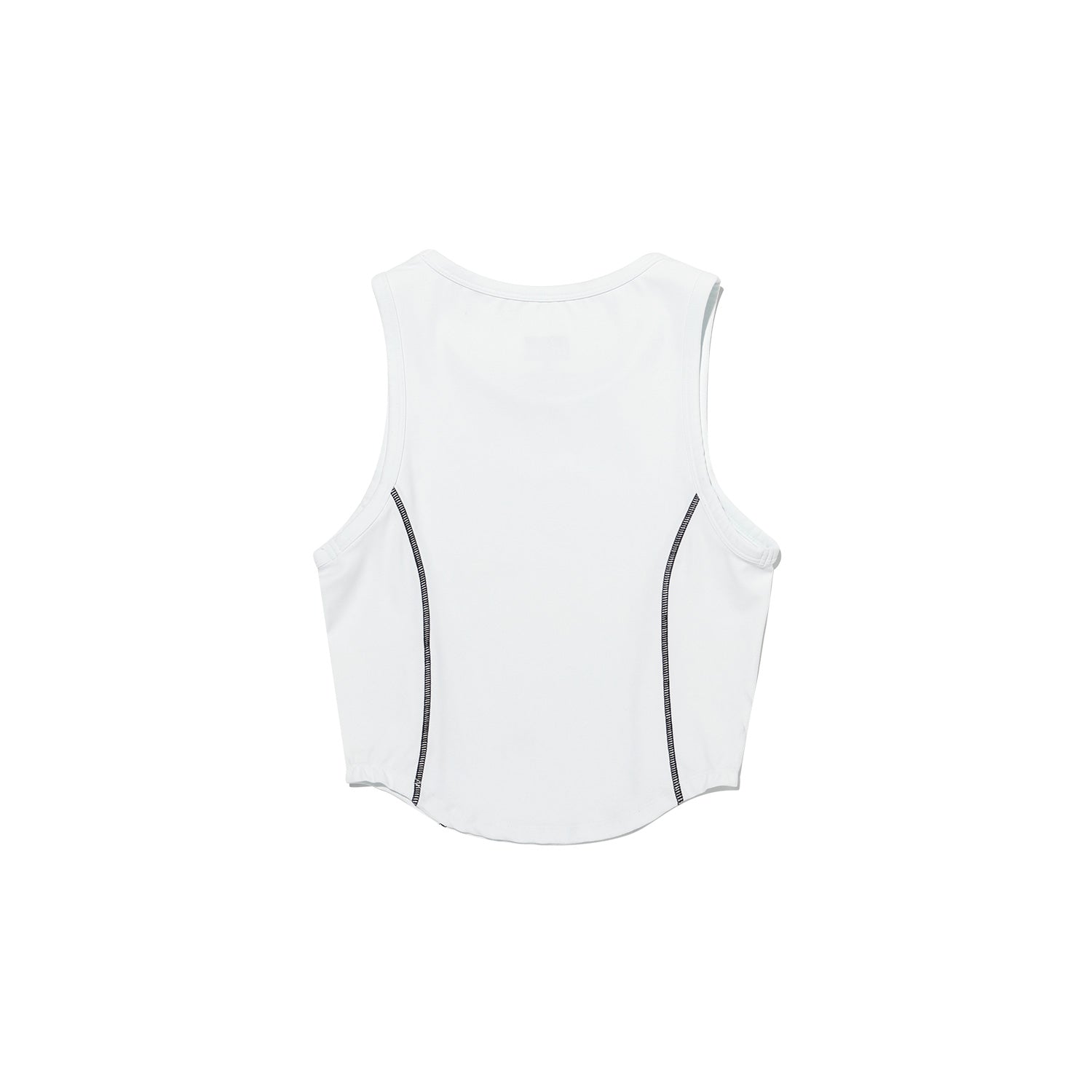 Simple Contrast Point Tank Top (White)