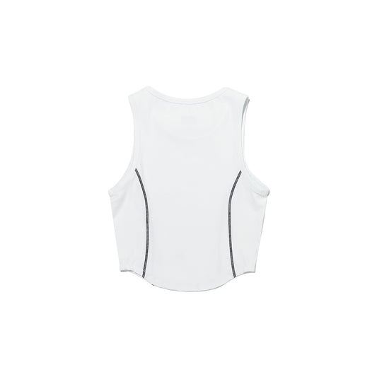 Simple Contrast Point Tank Top (White)