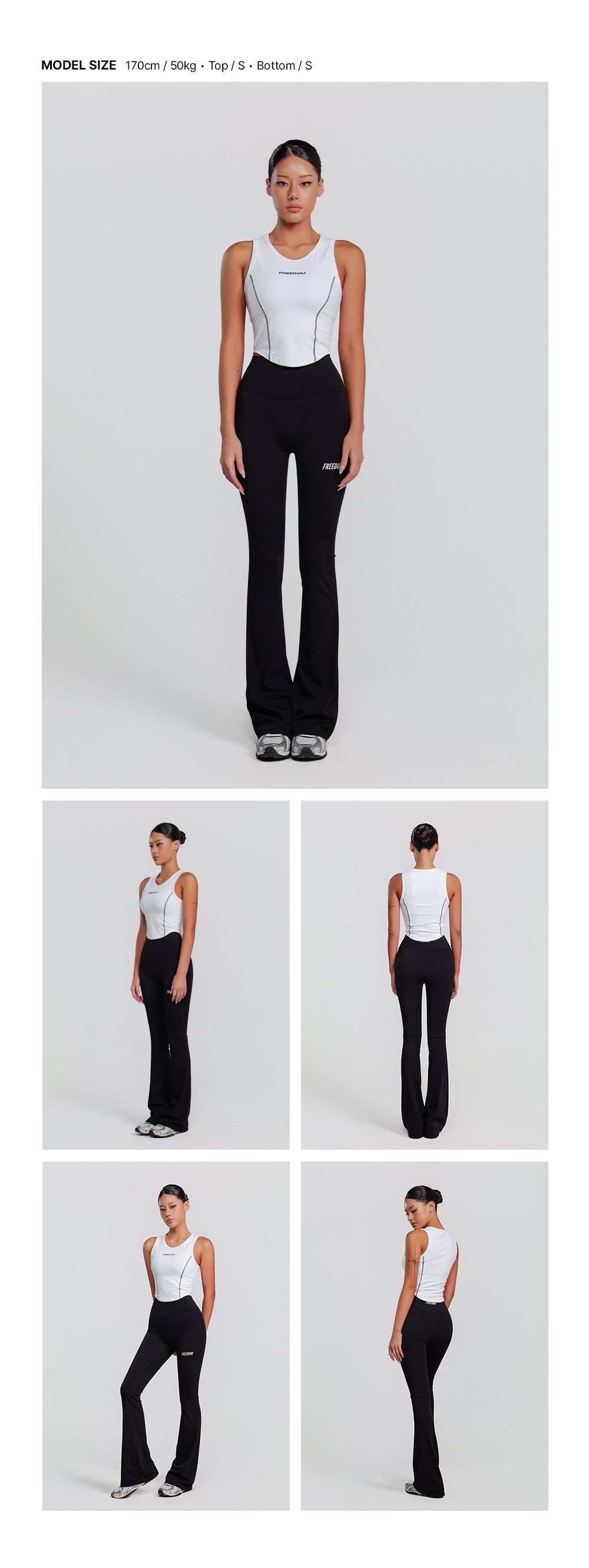 Simple Contrast Point Tank Top (White)