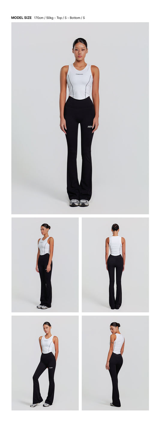 Simple Contrast Point Tank Top (White)