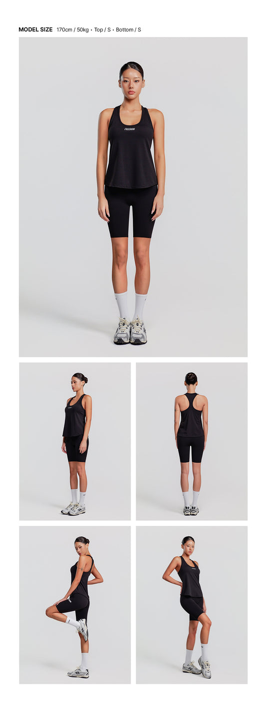 Two-in-One Racerback Tank Top (Black)