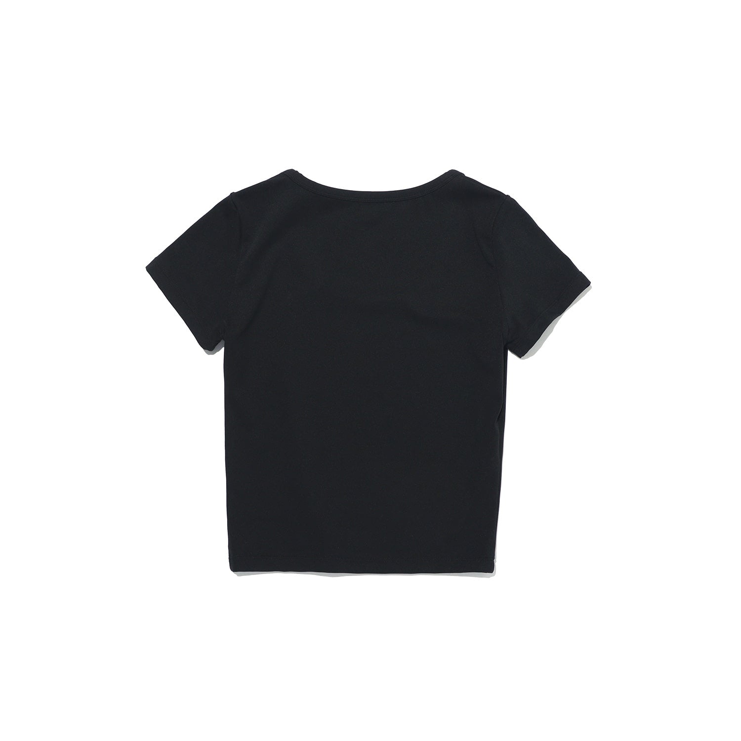 Small Logo U-Neck Crop Short Sleeve (Black)
