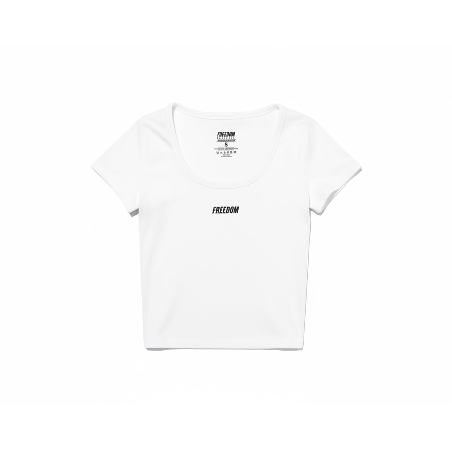 Small Logo U-Neck Crop Short Sleeve (White)