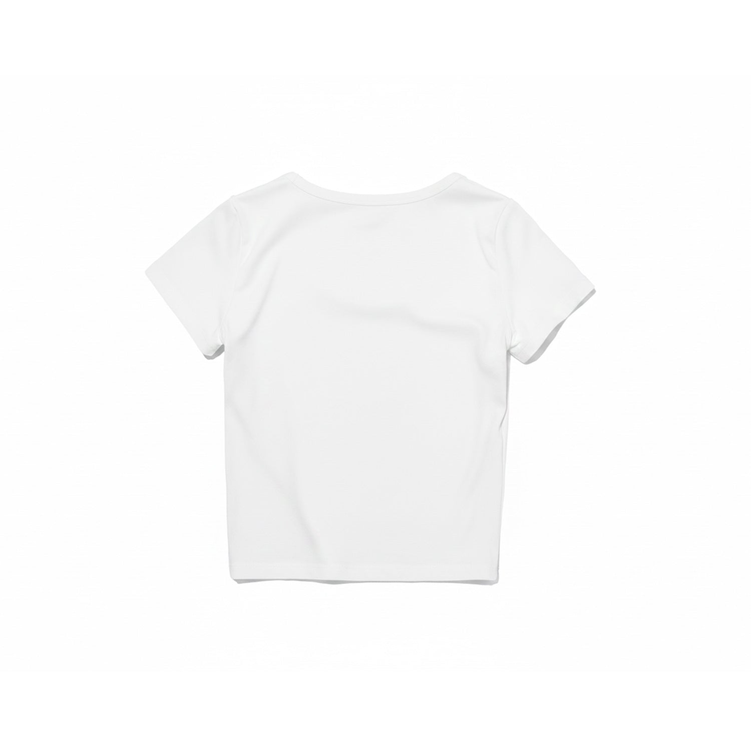 Small Logo U-Neck Crop Short Sleeve (White)