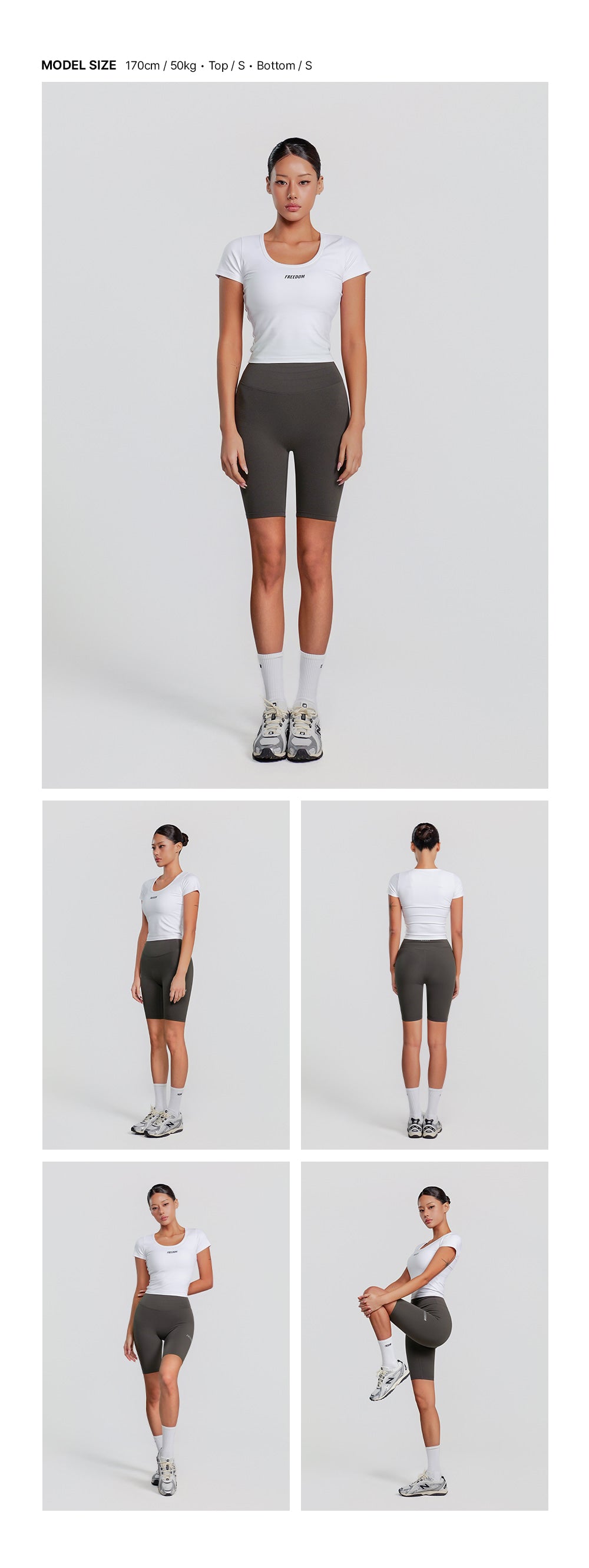 Small Logo U-Neck Crop Short Sleeve (White)