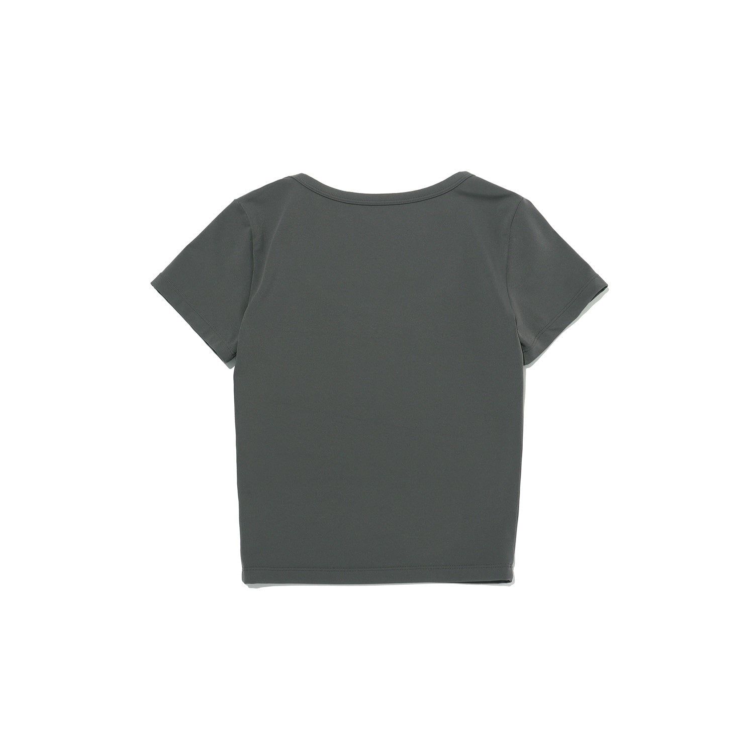 Small Logo U-Neck Crop Short Sleeve (Dark Gray)
