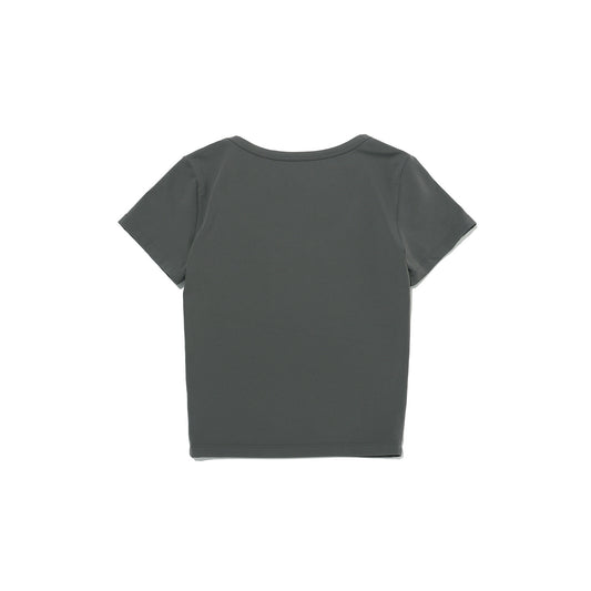 Small Logo U-Neck Crop Short Sleeve (Dark Gray)