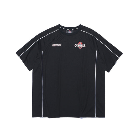 Olympia Line Panel Short Sleeve T-Shirt (Black)