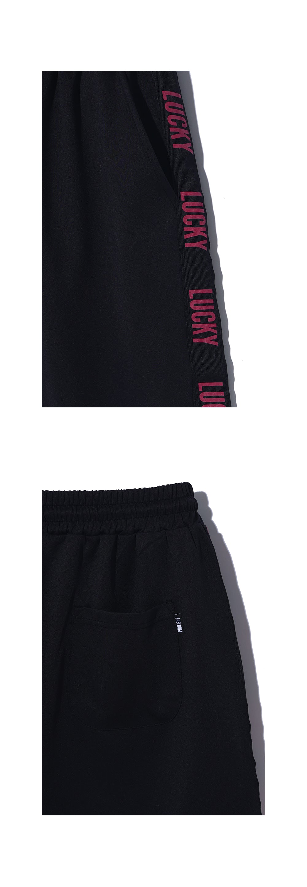 Lucky Lettering Bermuda Shorts (Black)