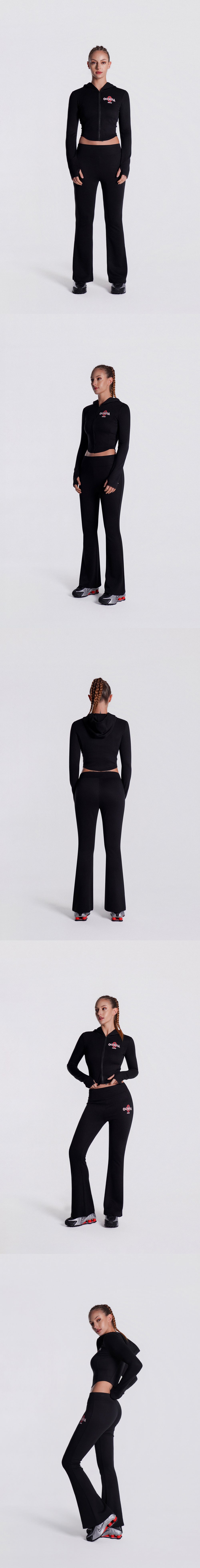 Women's Olympia Slim Hoodie Zip-Up (Black) — product detail