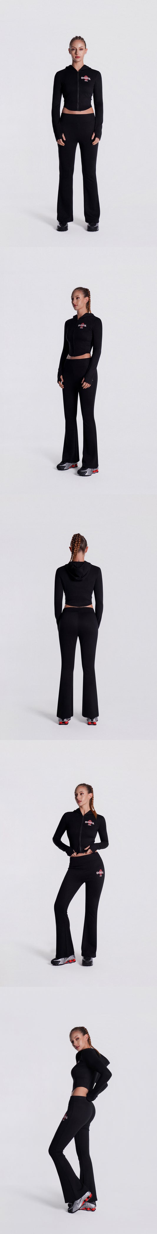 Women's Olympia Slim Hoodie Zip-Up (Black) — product detail