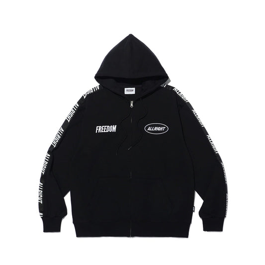 ALLRIGHT Lettering Hood Zip-up (Black)