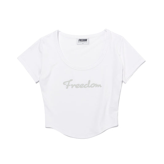 Modal U-neck Crop Short Sleeve (White)