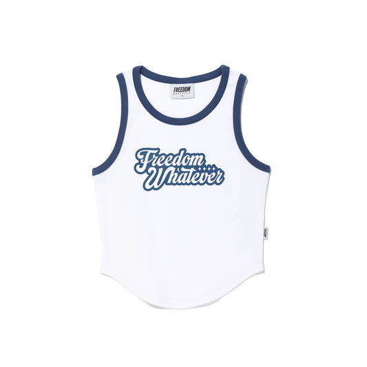 Women's Logo Ringer Sleeveless (White)
