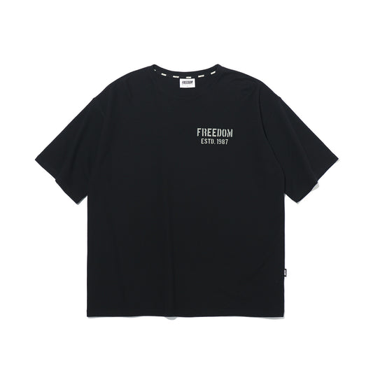1987 Waffle Oversized T-shirt (Black)