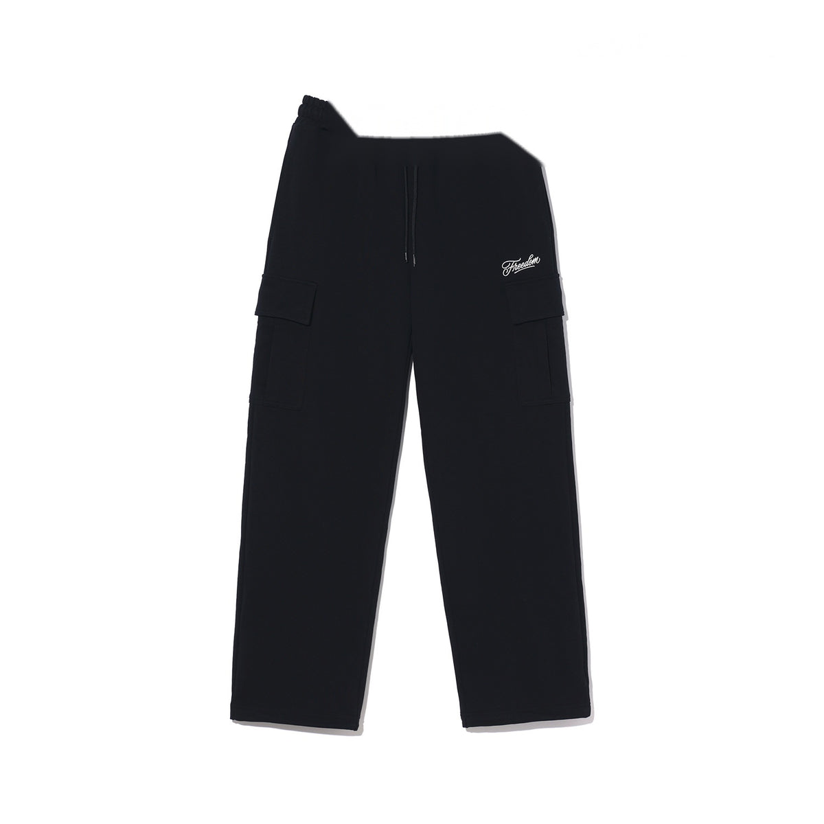 Small Logo Wide Cargo Sweatpants (Black)
