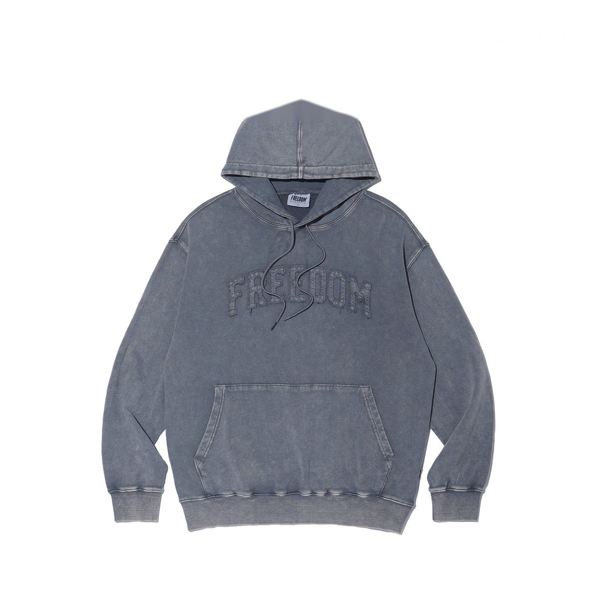 Damaged Applique Pigment Hood (Charcoal)