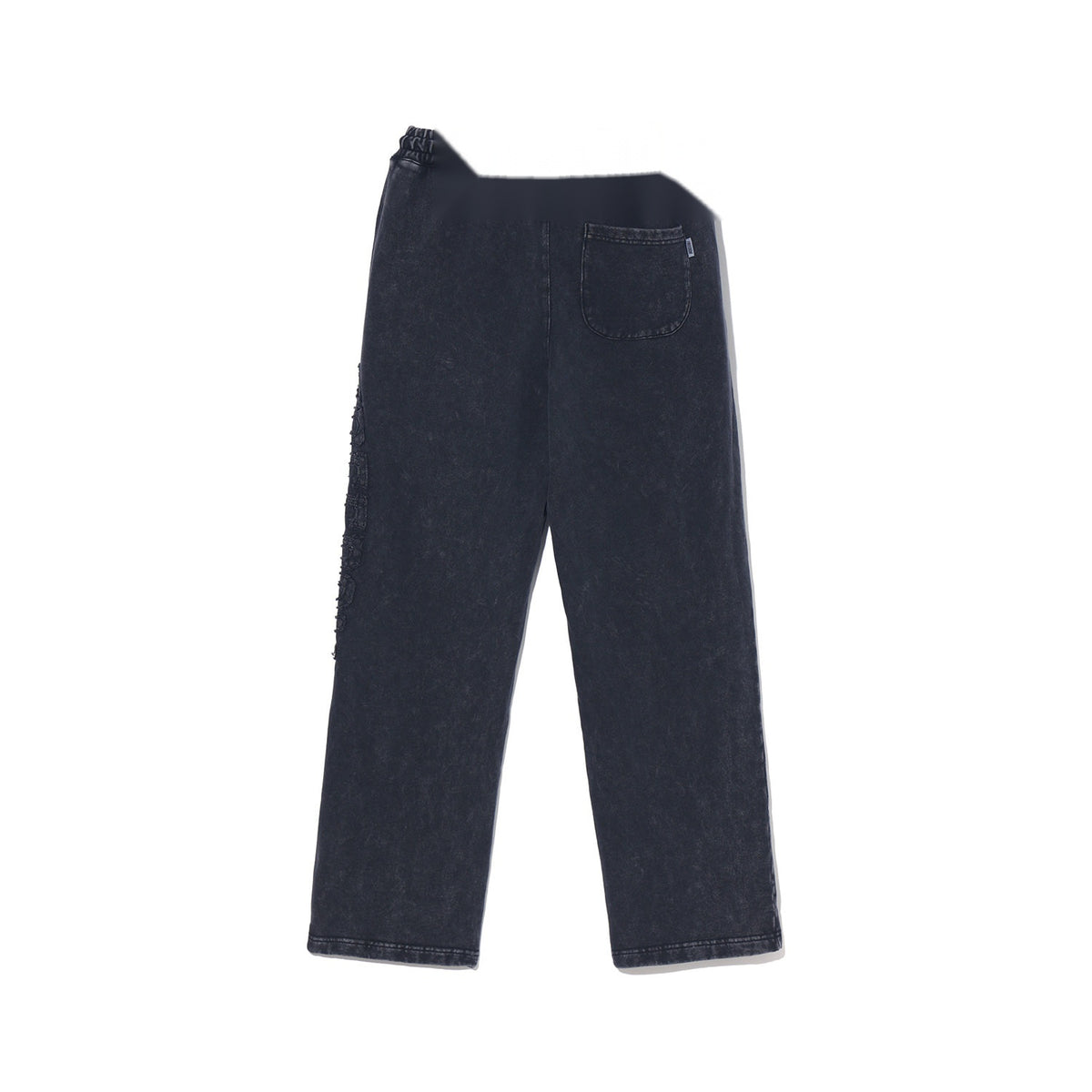 Damaged Applique Pigment Sweatpants (Black)