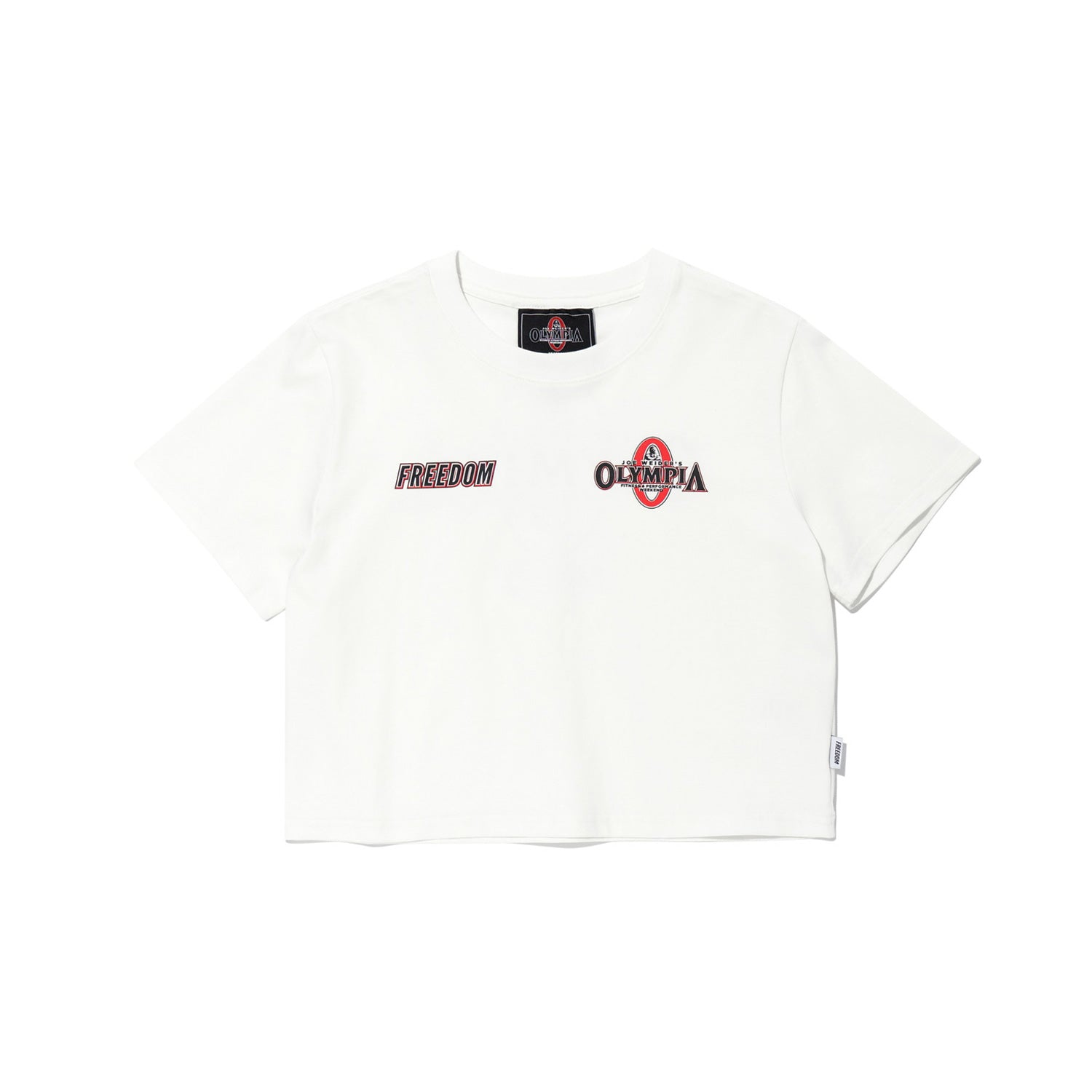Womens Olympia Small Logo Crop T-Shirts (White)