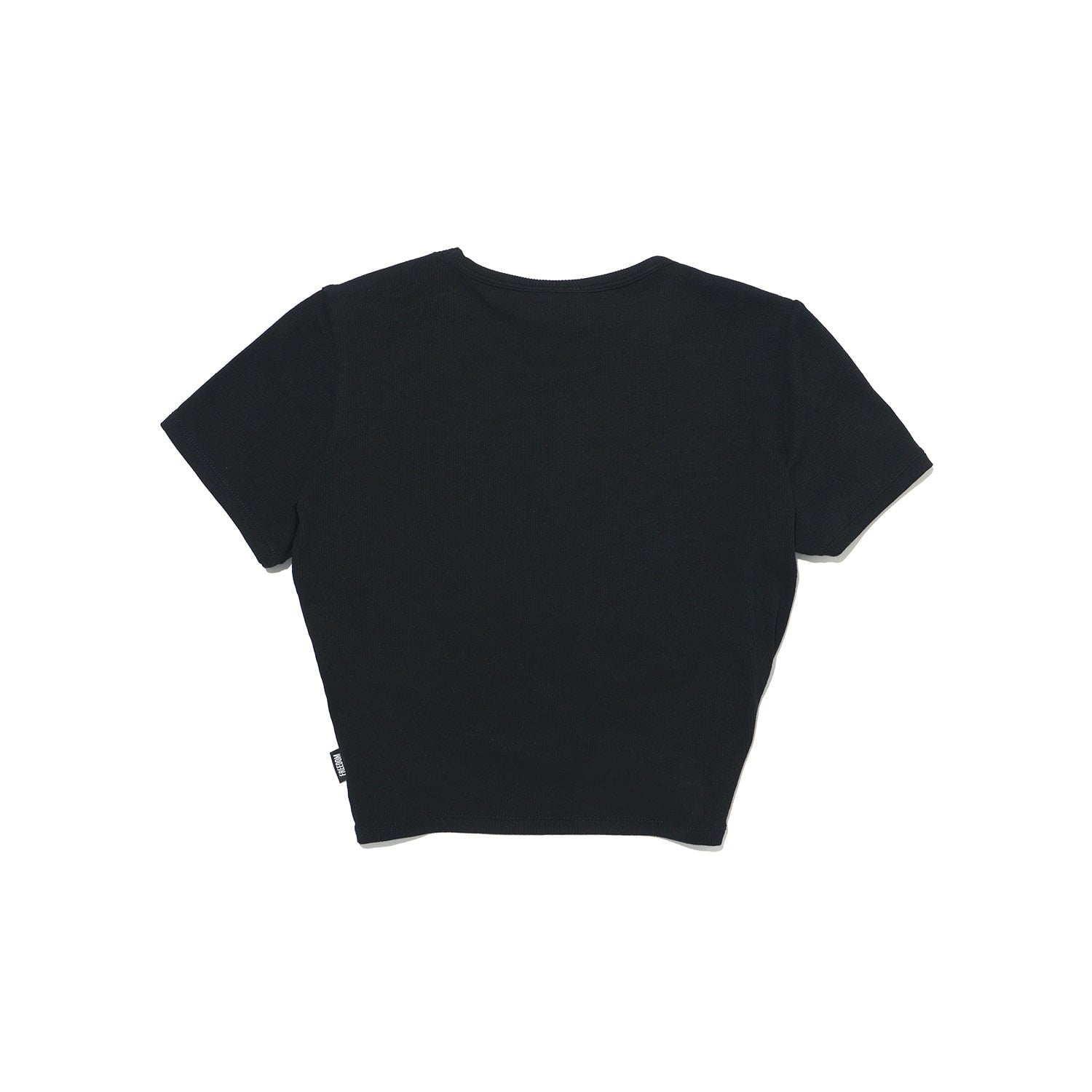 Ribbed Twist Crop Short Sleeve (Black)