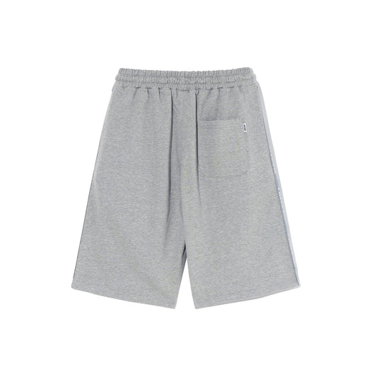 Freedom Lettering Bermuda Cotton Shorts (Grey)