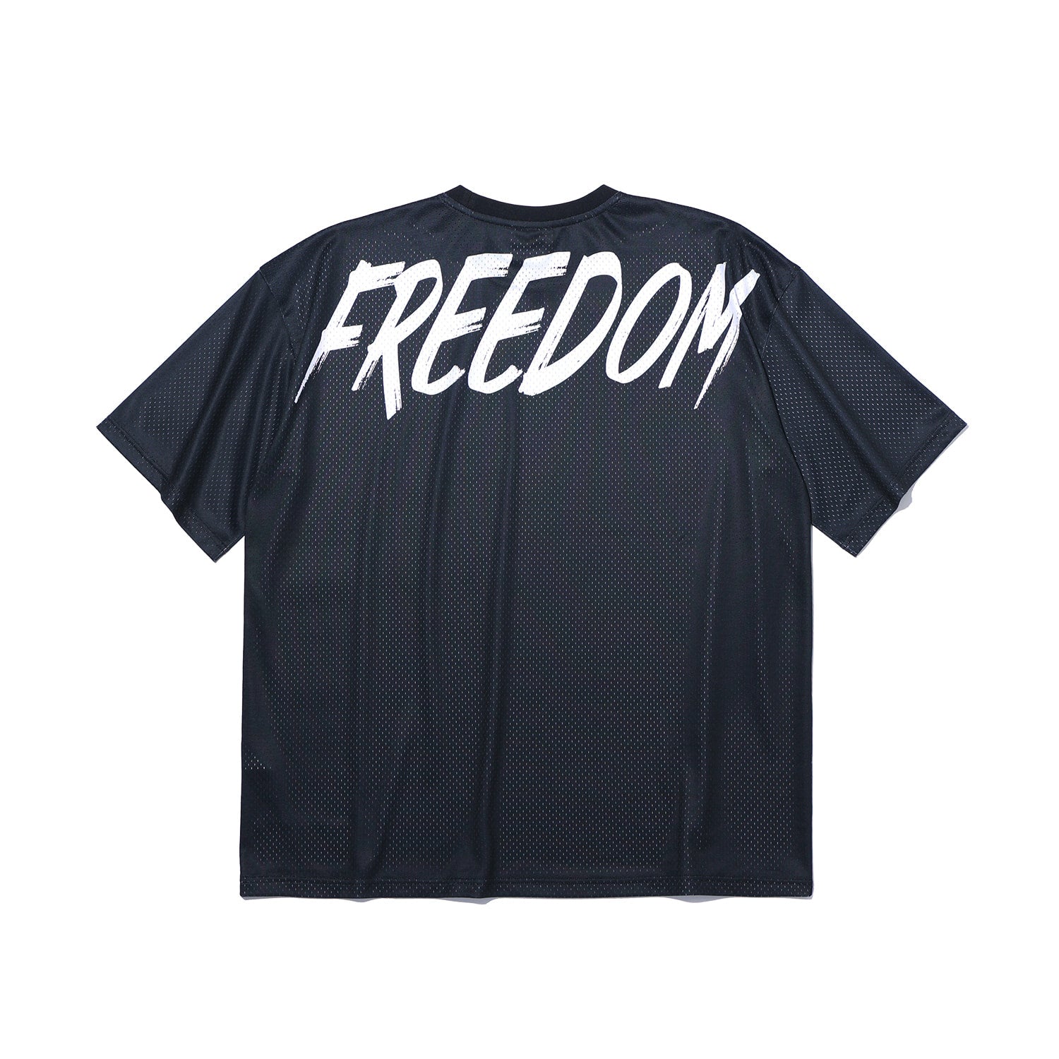Mesh Oversized Back Print T-shirt (Black)