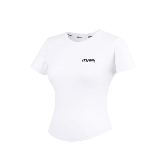 Essential Curved Crop Tee (White)