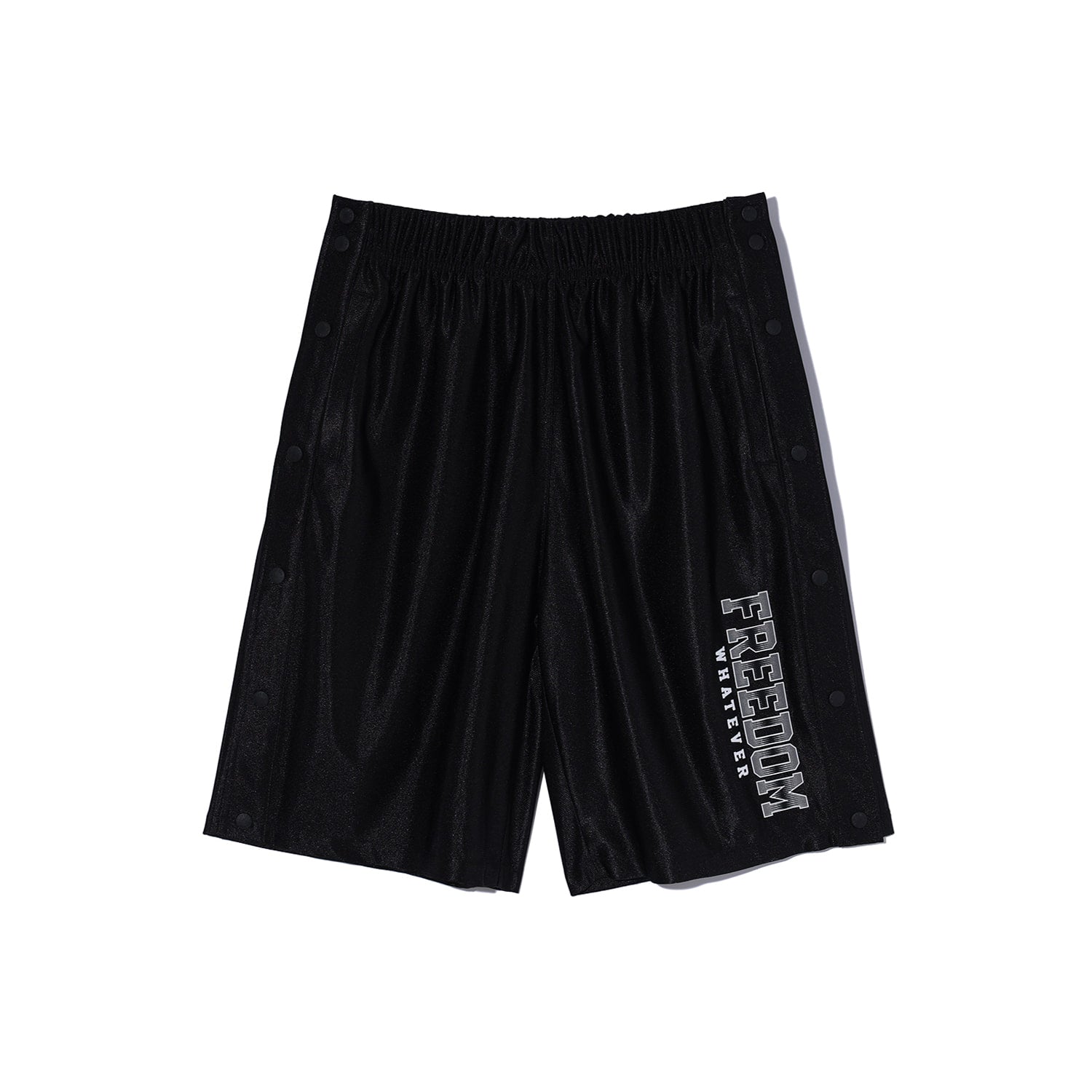 Side Snap Basketball Shorts (Black)