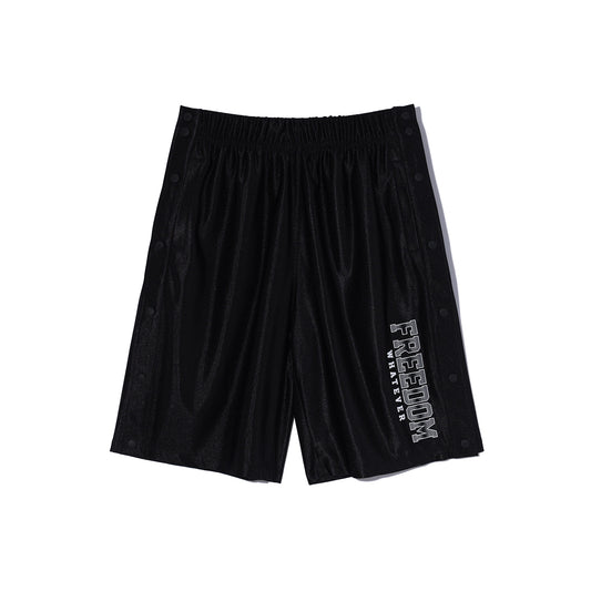 Side Snap Basketball Shorts (Black)