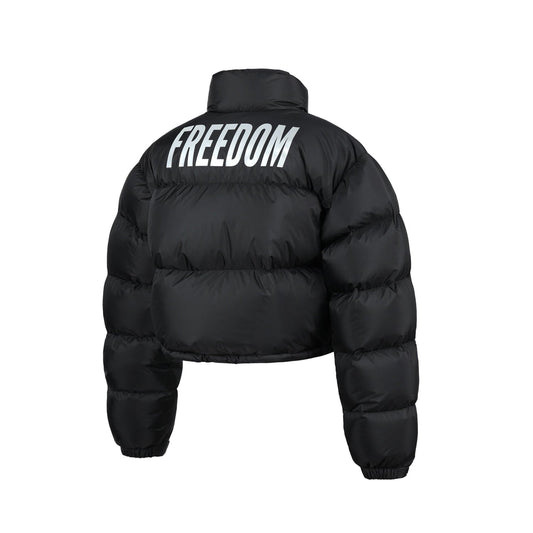 Women's Freedom Logo Puffer Jacket (Black)