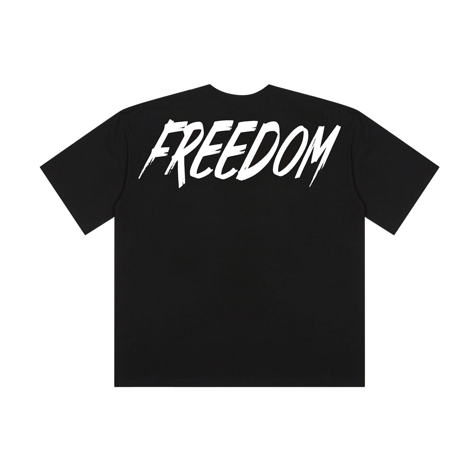 FREEDOM Over Fit Back Printing T-Shirt (Black)