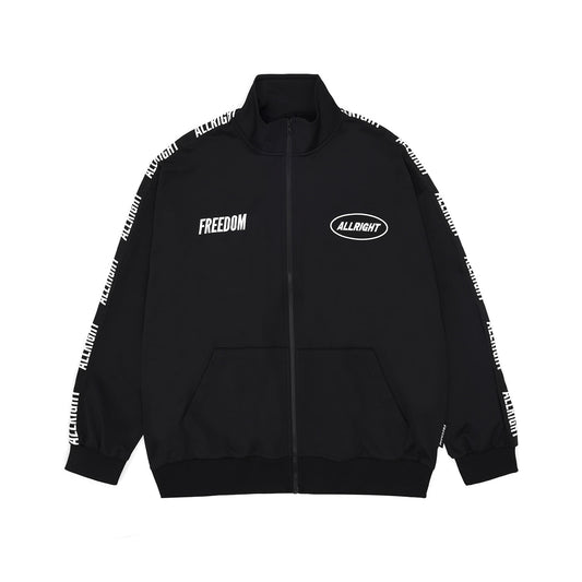ALLRIGHT Lettering Jersey Jacket (Black/White)