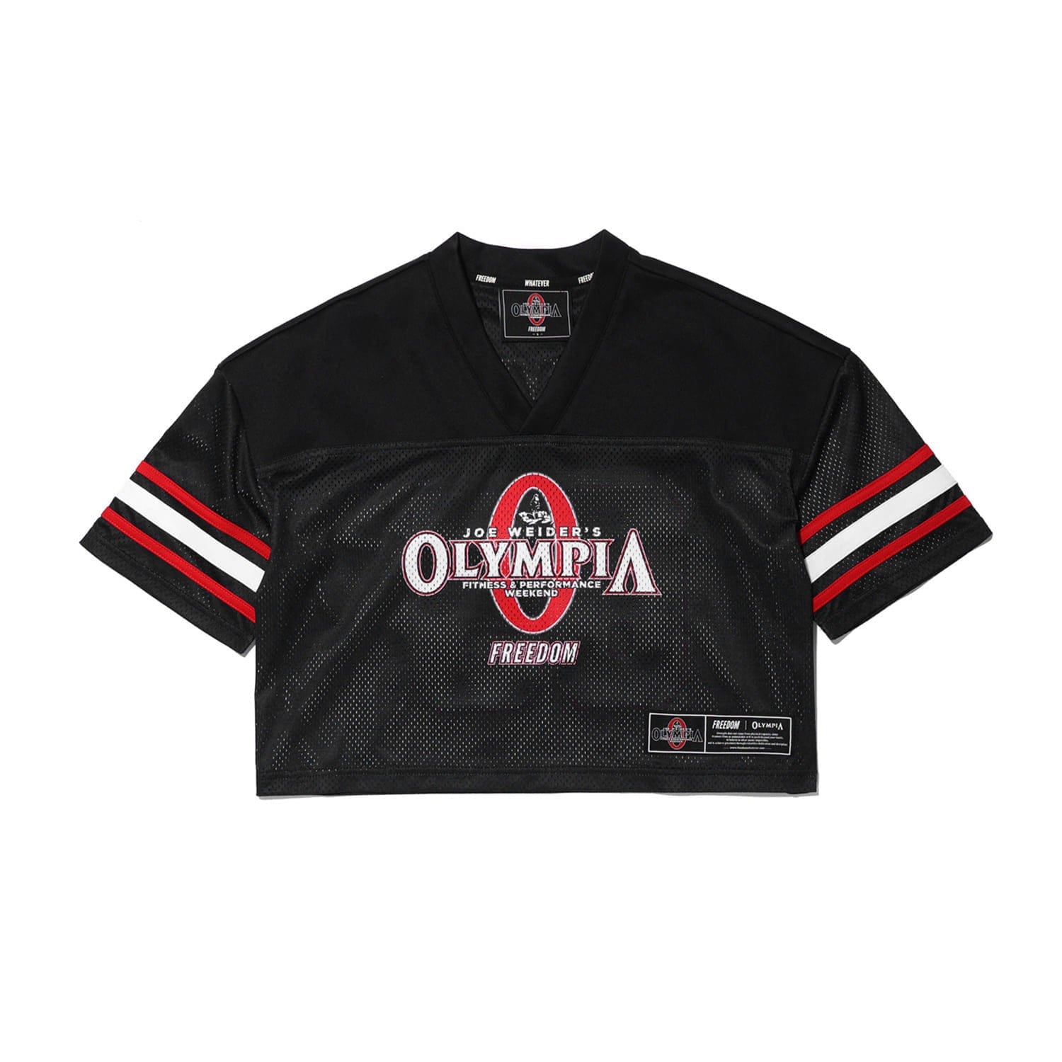 Women's Olympia Crop Rugby Jersey (Black)