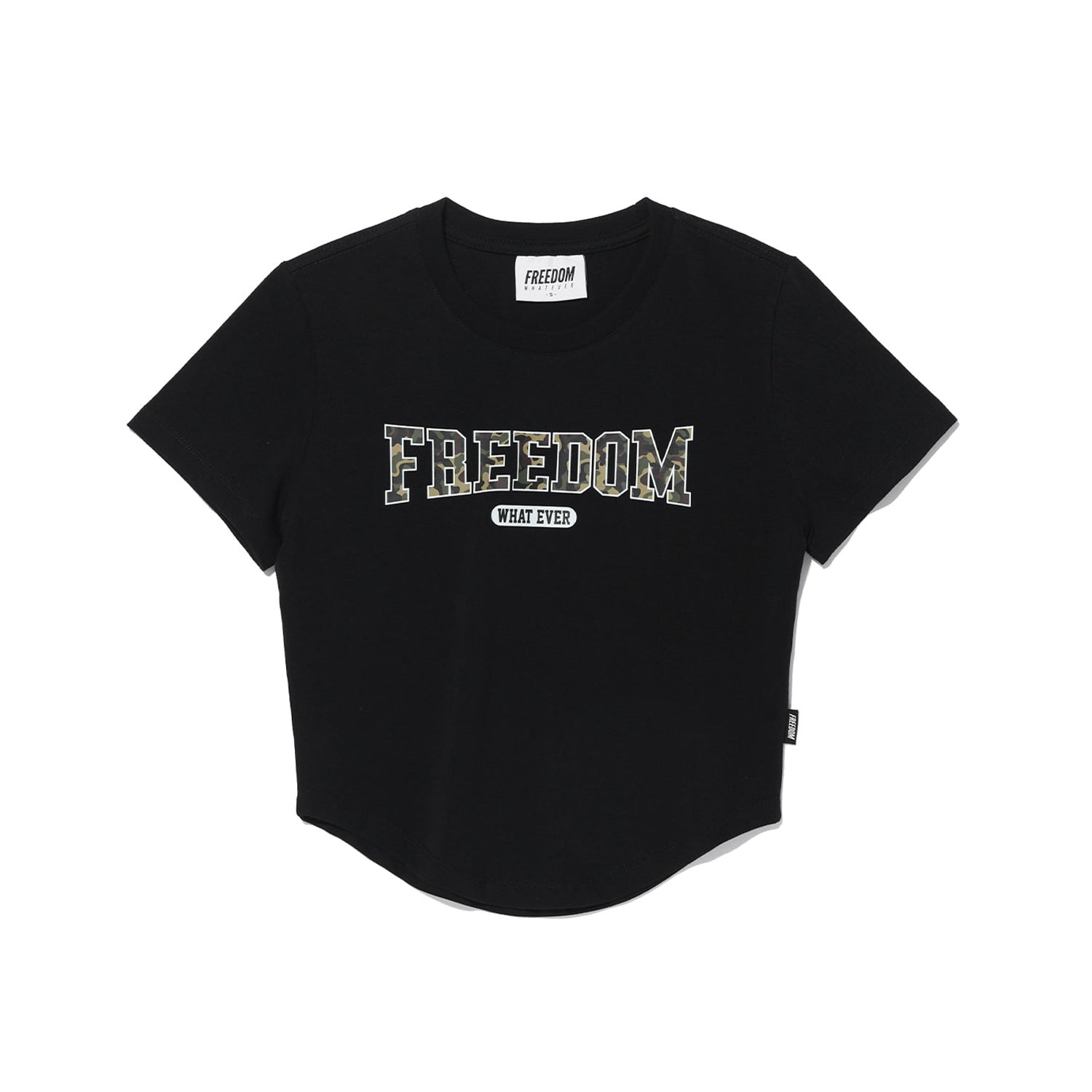 Freedom Camo Logo Crop T-Shirt (Black)