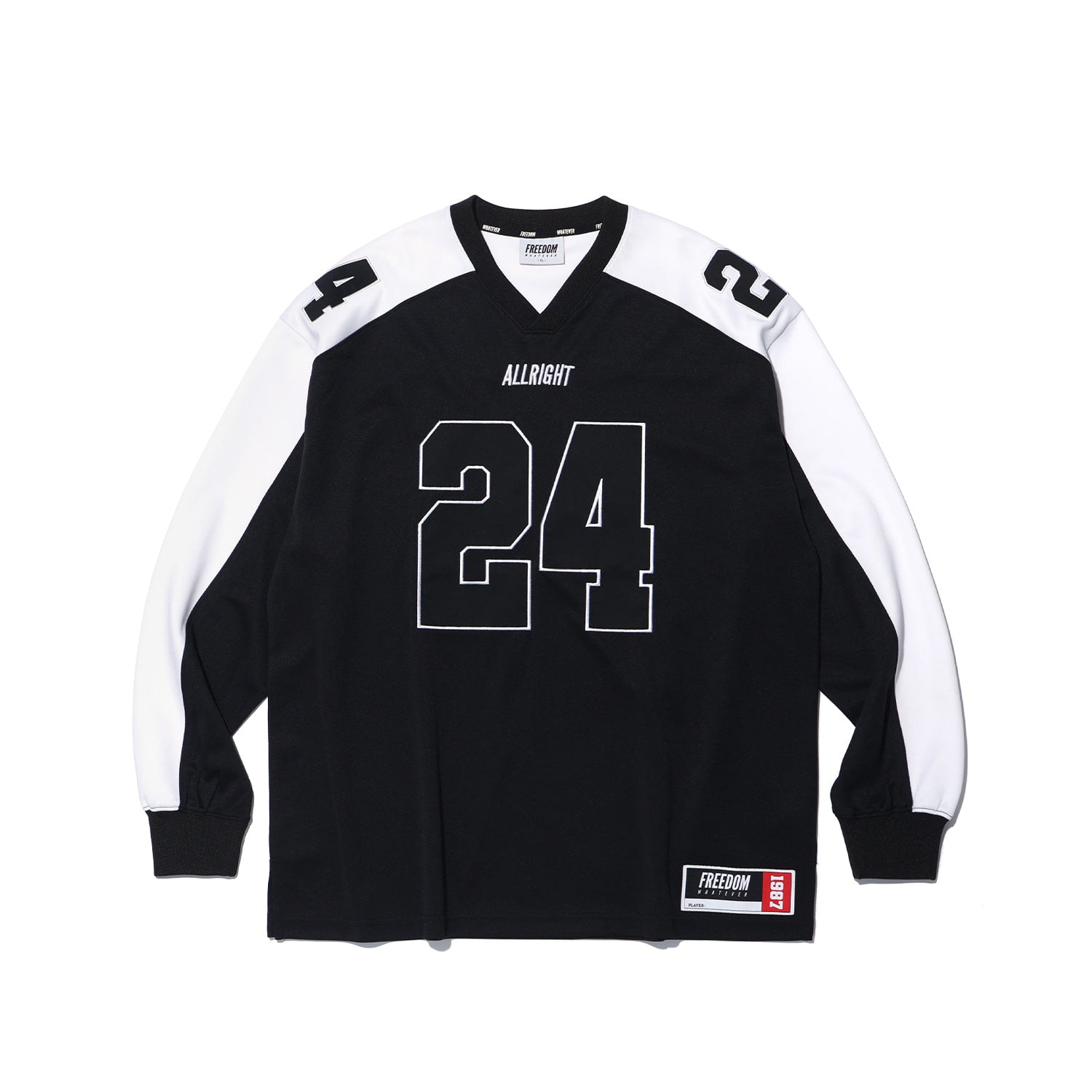 ALLRIGHT Long Sleeve Rugby Jersey (Black/White)