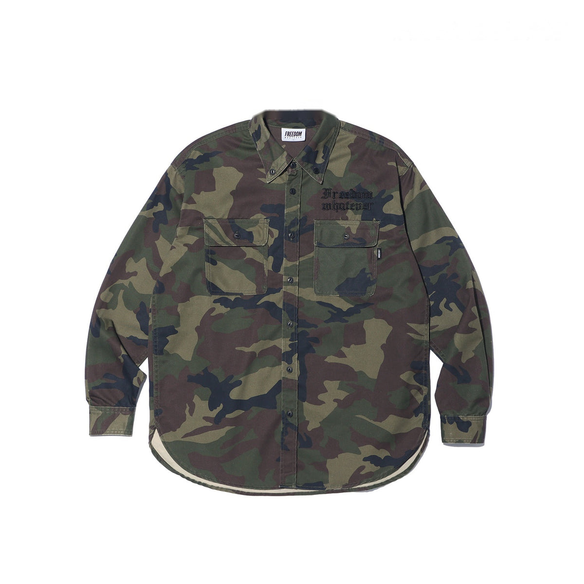 Lettering Washed Camo Shirt (Deep Camo)
