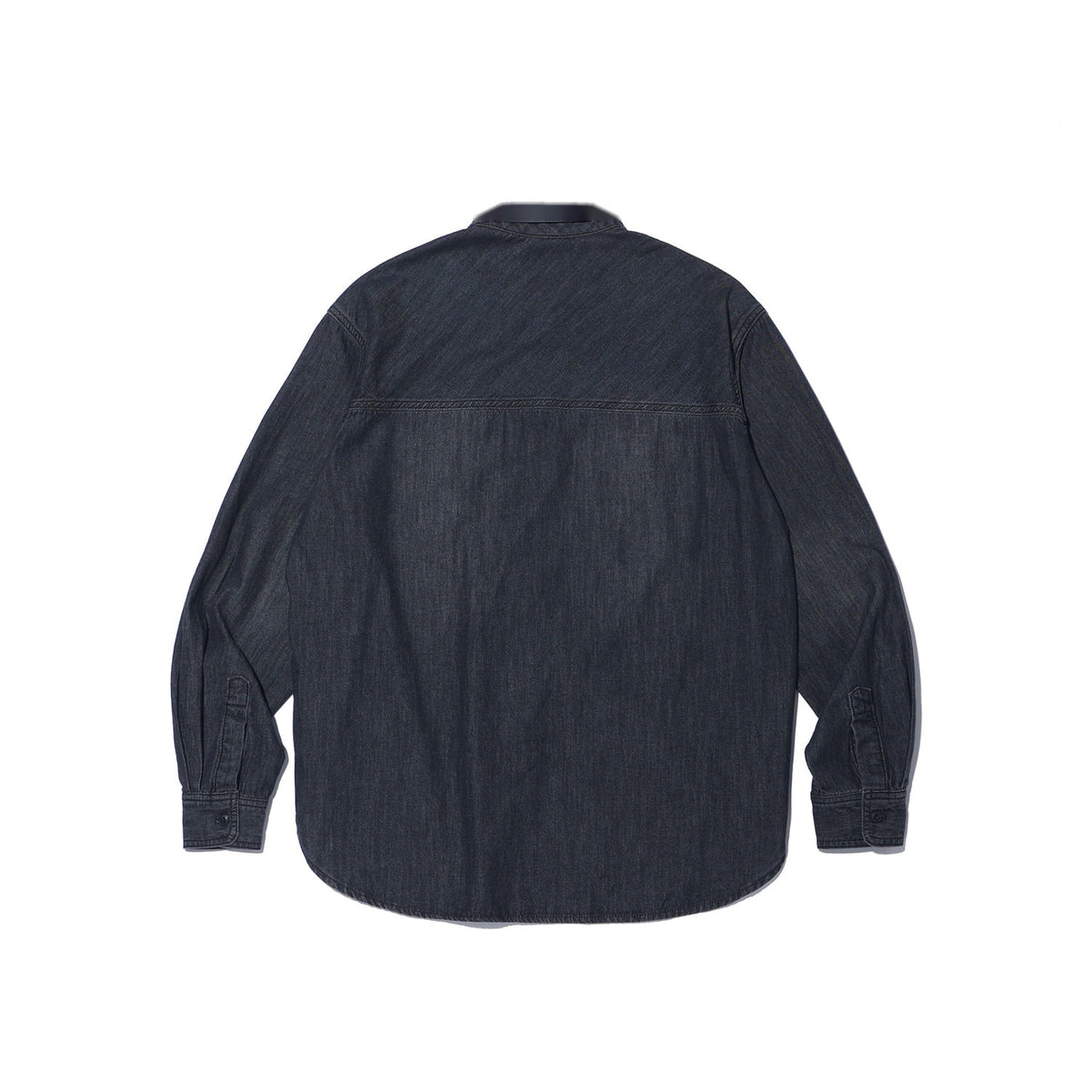 Lettering Washed Denim Shirt (Black)