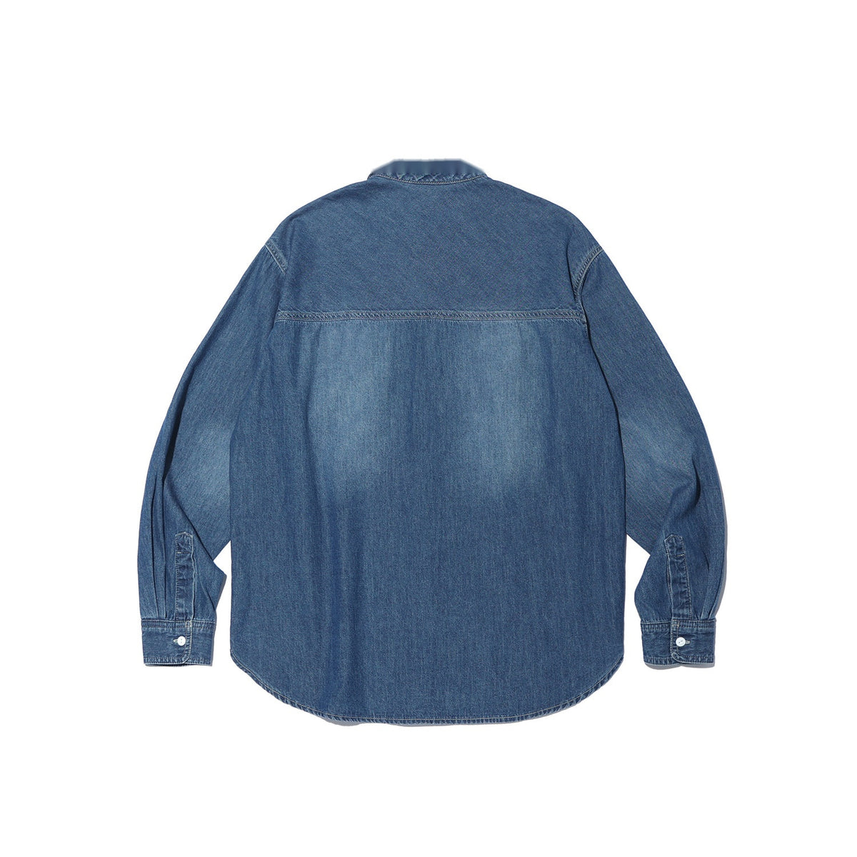 Lettering Washed Denim Shirt (Indigo Blue)