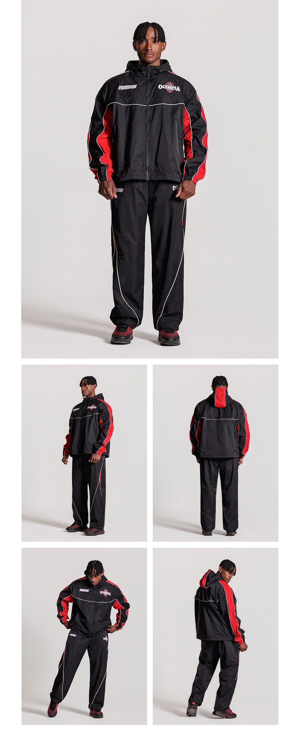 Olympia Panel Line Shell Jacket (Black)