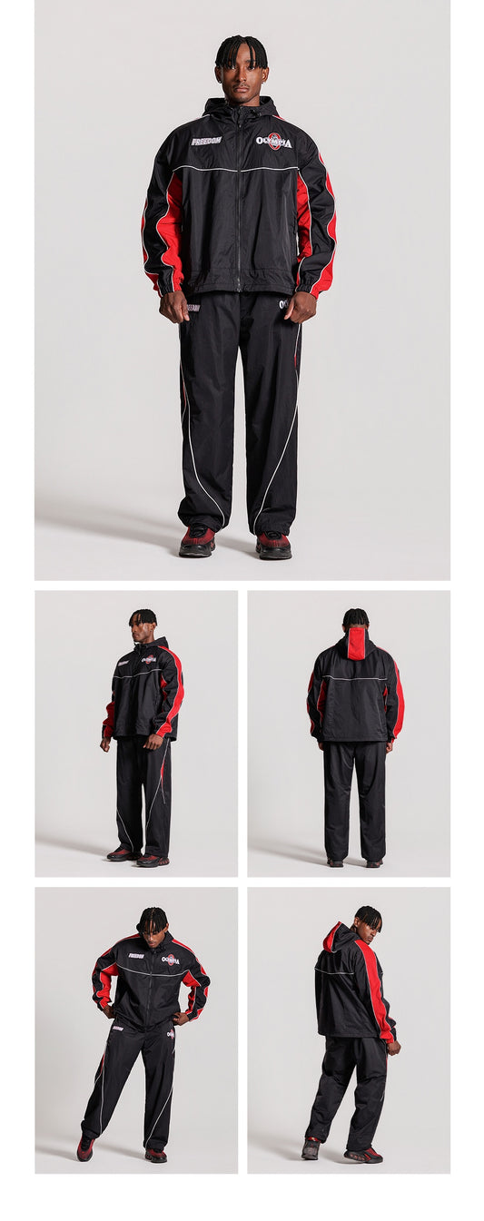Olympia Panel Line Shell Jacket (Black)