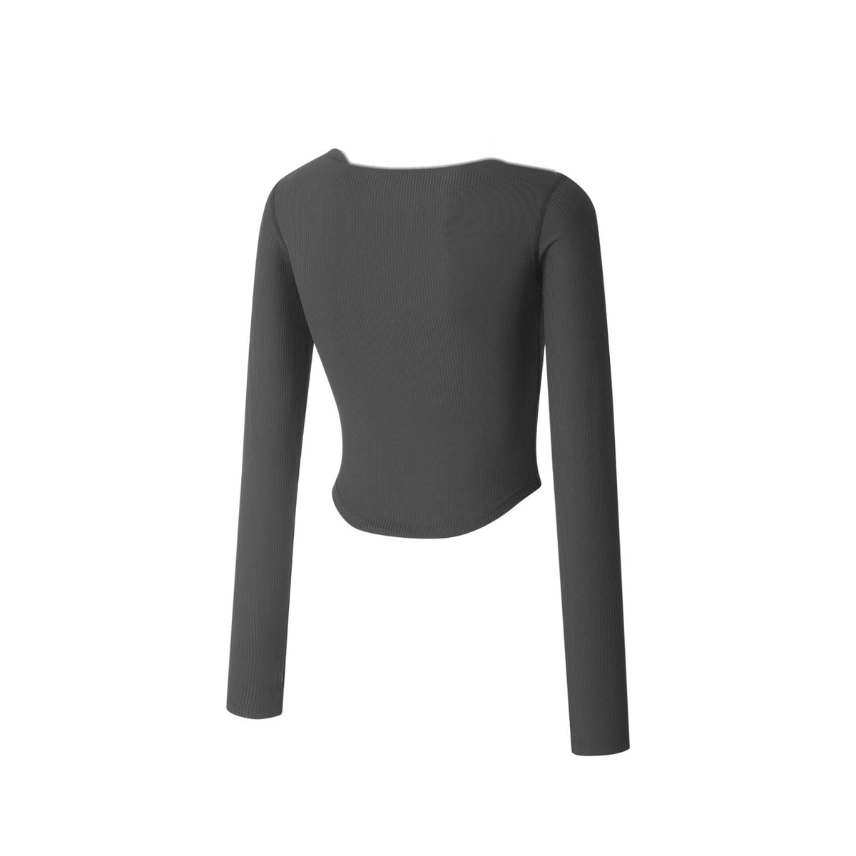 Ribbed Cutout Long Sleeve (Dark Gray)