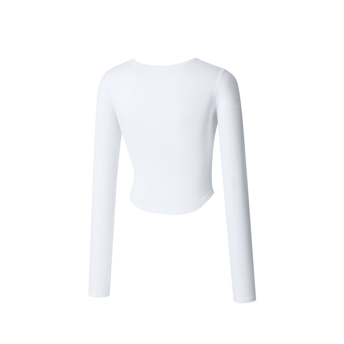 Ribbed Cutout Long Sleeve (White)