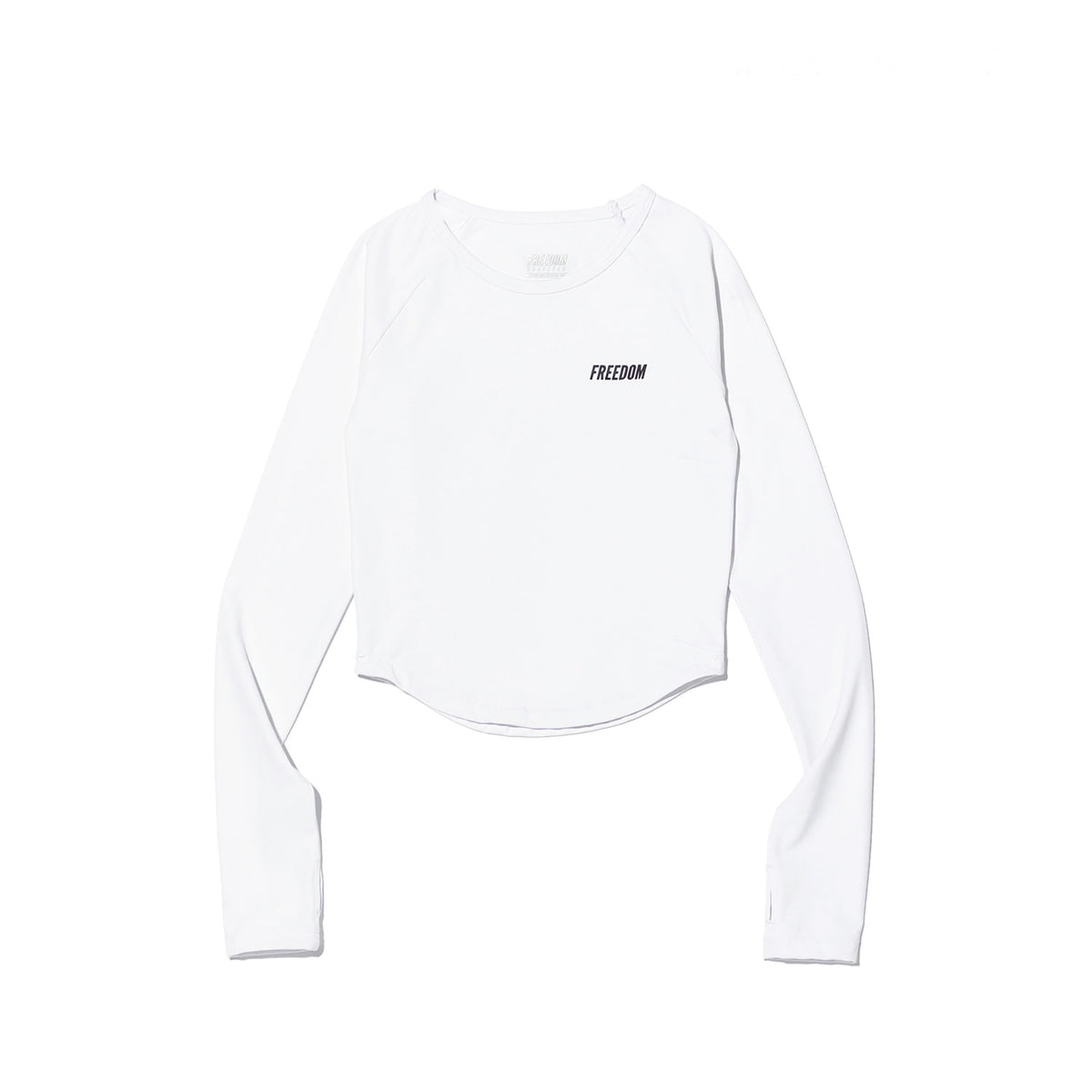 Round Neck Slim Long Sleeve (White)