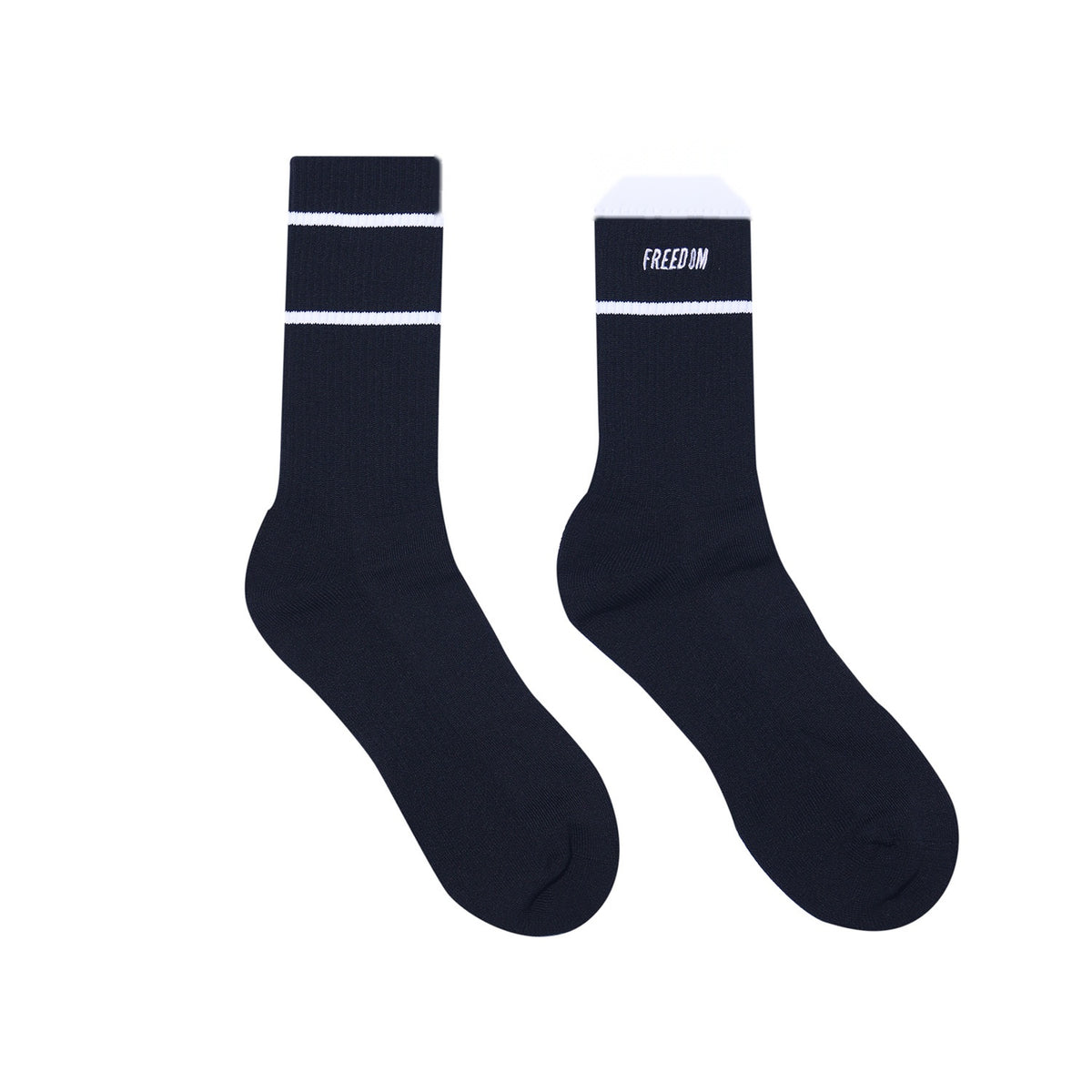 Two-Tone Panel Line Socks (Black)