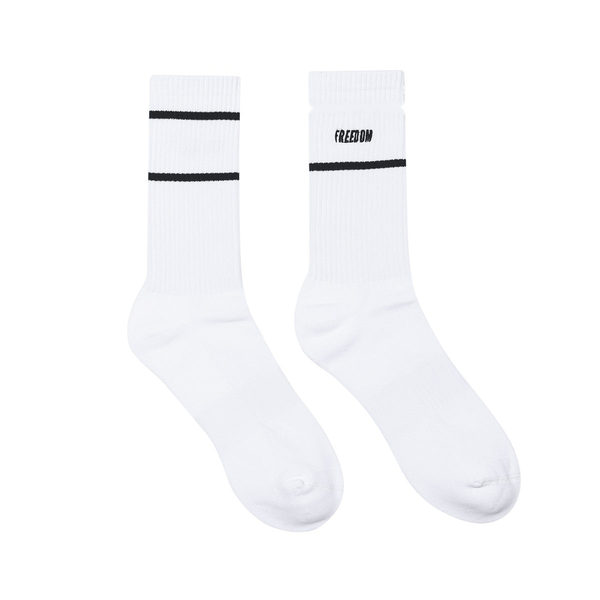 Two-Tone Panel Line Socks (White)