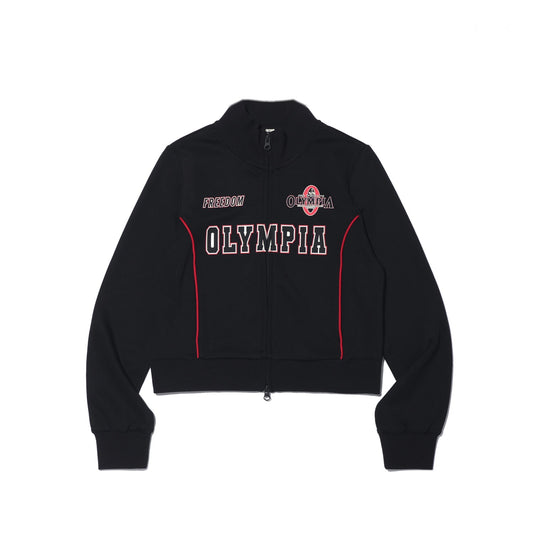 Women's Olympia Panel Line Scuba Track Jacket (Black)
